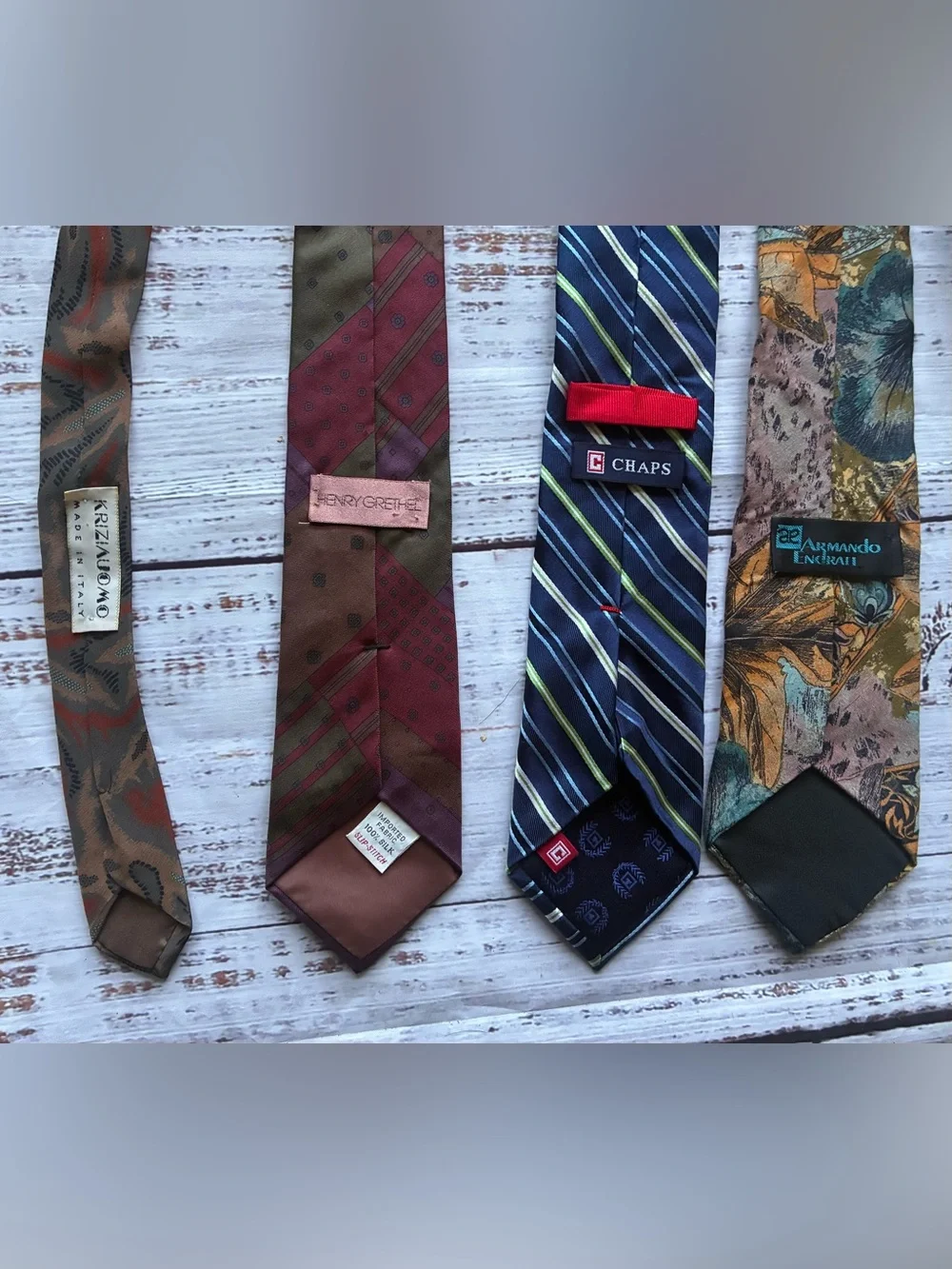 Classic Navy & Green Striped Men's Ties Vintage Bundle